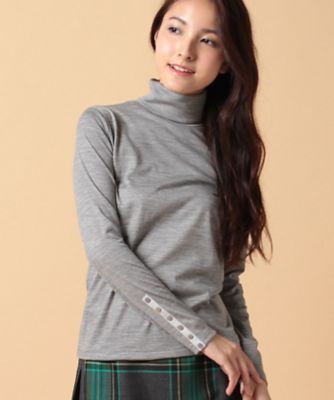 ＜OLD ENGLAND＞ スーペリアルウール天竺タートルプルオーバー チャコールグレー 【三越・伊勢丹/公式】