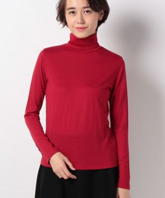 ＜OLD ENGLAND＞ スーペリアルウール天竺タートルプルオーバー レッド 【三越・伊勢丹/公式】