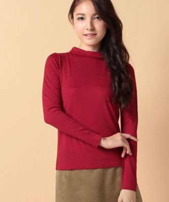 ＜OLD ENGLAND＞ スーペリアルウール天竺ロールカラープルオーバー レッド 【三越・伊勢丹/公式】