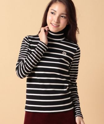 ＜OLD ENGLAND＞ HONOREフライスボーダータートルプルオーバー ブラック 【三越・伊勢丹/公式】