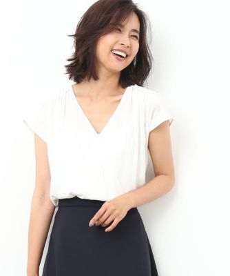 【SALE（三越）】＜ロペ/ROPE'＞ フレンチスリーブカシュクール シロ 【三越・伊勢丹/公式】