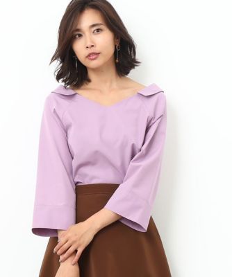 【SALE（三越）】＜ロペ/ROPE'＞ オープンカラーブラウス ピンクサブ 【三越・伊勢丹/公式】