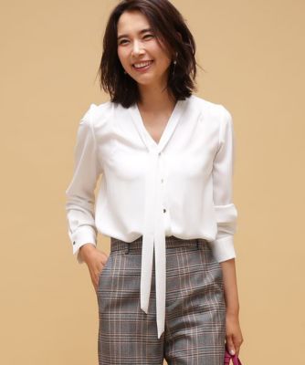 ＜ロペ/ROPE'＞ 【2WAY】ボウタイブラウス シロ 【三越・伊勢丹/公式】