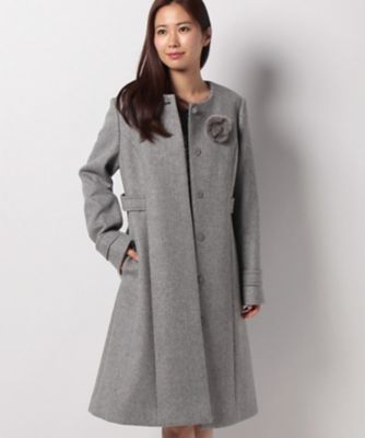 ＜ELISA＞ メランジルールノーカラーコート ライトグレー 【三越・伊勢丹/公式】