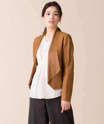 ＜レリアン プラスハウス＞ 大きいサイズ ヤギ革ジャケット コゲチャ 【三越・伊勢丹/公式】