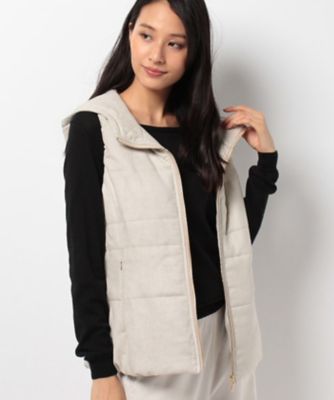 ＜レリアン プラスハウス＞ 大きいサイズ 中綿入りフェイクスエード ベスト ベージュ 【三越・伊勢丹/公式】