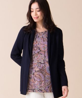 ＜レリアン プラスハウス＞ 大きいサイズ 【LORO PIANA】カシミヤxシルクジャケット ネービーブルー 【三越・伊勢丹/公式】