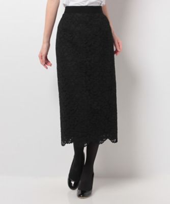 ＜ロペ/ROPE'＞ 【otonaMUSE10月号掲載】モールフラワーレースタイトスカート クロ 【三越・伊勢丹/公式】