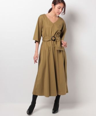 ＜ロペ/ROPE'＞ ベルトツキフレアスリーブワンピース チャイロサブ 【三越・伊勢丹/公式】