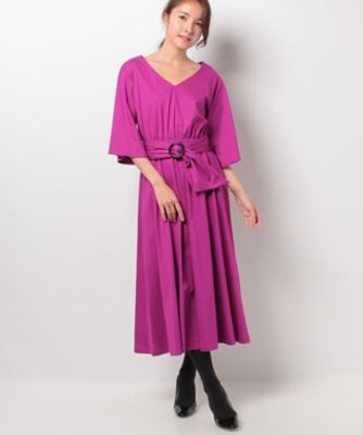 ＜ロペ/ROPE'＞ ベルトツキフレアスリーブワンピース ピンクサブ 【三越・伊勢丹/公式】