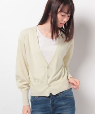 ＜ロペ/ROPE'＞ 【otonaMUSE10月号掲載】パフスリーブVネックカーディガン シロサブ 【三越・伊勢丹/公式】