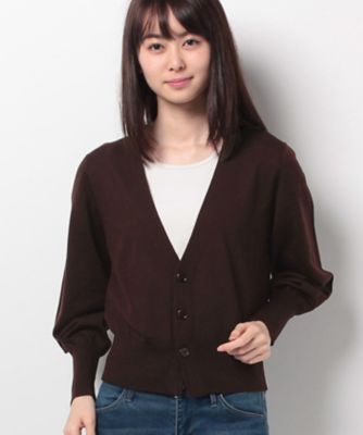 ＜ロペ/ROPE'＞ 【otonaMUSE10月号掲載】パフスリーブVネックカーディガン コゲチャ 【三越・伊勢丹/公式】