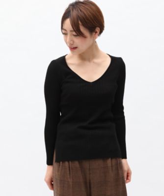 ＜ロペ/ROPE'＞ 【otonaMUSE10月号掲載】リブロングスリーブニット クロ 【三越・伊勢丹/公式】