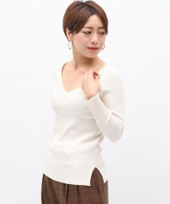 ＜ロペ/ROPE'＞ 【otonaMUSE10月号掲載】リブロングスリーブニット シロサブ 【三越・伊勢丹/公式】