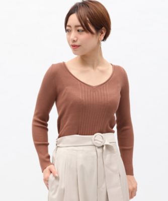 ＜ロペ/ROPE'＞ 【otonaMUSE10月号掲載】リブロングスリーブニット チャイロサブ 【三越・伊勢丹/公式】