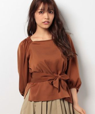 【SALE（三越）】＜ロペ/ROPE'＞ スクエアネックブラウス キャメル 【三越・伊勢丹/公式】