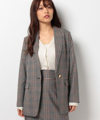 ＜ロペ/ROPE'＞ 【セットアップ対応商品】プリマチェックジャケット ライトグレー 【三越・伊勢丹/公式】