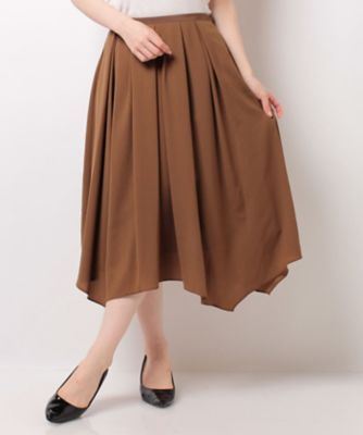 ＜ロペ/ROPE'＞ イレギュラーヘムタックフレアスカート チャイロサブ 【三越・伊勢丹/公式】