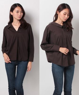 ＜ロペ/ROPE'＞ ムジ2WAYシャツ コゲチャ 【三越・伊勢丹/公式】