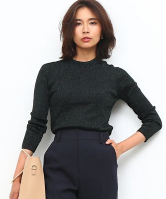 ＜ロペ/ROPE'＞ ラメクルーネックリブプルオーバー グリーン 【三越・伊勢丹/公式】