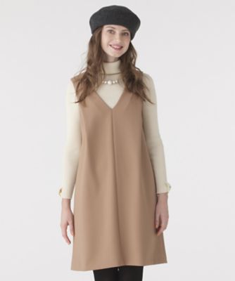 ＜ローズティアラL＞ 大きいサイズ バックリボンジャンパースカート ベージュ 【三越・伊勢丹/公式】