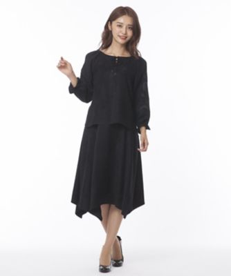 ＜ローズティアラL＞ 大きいサイズ 【セットアップ対応商品】エンブロイダリースエードエスニックブラウス ネービーブルー 【三越・伊勢丹/公式】