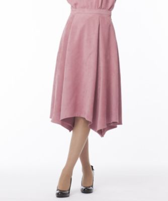 ＜ローズティアラL＞ 大きいサイズ 【セットアップ対応商品】アシンメトリーヘムスエードスカート ピンク 【三越・伊勢丹/公式】