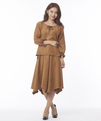 ＜ローズティアラ＞ 【セットアップ対応商品】エンブロイダリースエードエスニックブラウス ベージュ 【三越・伊勢丹/公式】