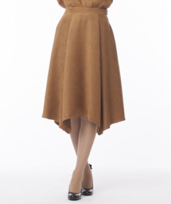 ＜ローズティアラ＞ 【セットアップ対応商品】アシンメトリーヘムスエードスカート ベージュ 【三越・伊勢丹/公式】