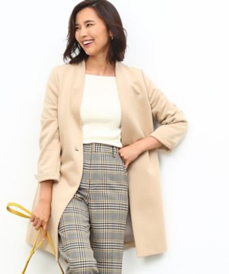 ＜ロペ（トールサイズ）/ROPE' ＞ 【トールサイズ】ダンボールノーカラーコート ベージュ 【三越・伊勢丹/公式】