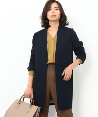 ＜ロペ（トールサイズ）/ROPE' ＞ 【トールサイズ】ダンボールノーカラーコート コン 【三越・伊勢丹/公式】