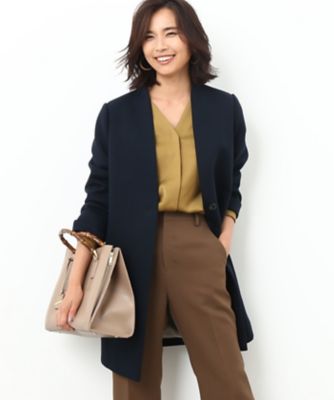 ＜ロペ/ROPE'＞ 【InRed10月号掲載】ノーカラーコート コン 【三越・伊勢丹/公式】