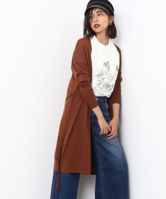 ＜ロペ/ROPE'＞ フリンジベルトロングカーディガン チャイロサブ 【三越・伊勢丹/公式】