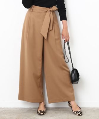 ＜ロペ/ROPE'＞ ストレッチツイルラップ風ワイドパンツ チャイロサブ 【三越・伊勢丹/公式】