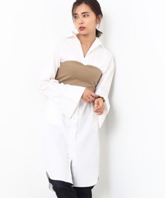 ＜ロペ/ROPE'＞ ルーズオーバーシャツワンピース シロ 【三越・伊勢丹/公式】