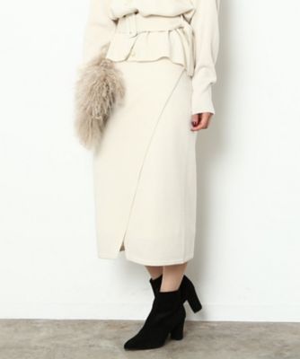 ＜ロペ/ROPE'＞ 【InRed/Oggi11月号掲載】フロントスリットカシミヤタッチスカート オフサブ 【三越・伊勢丹/公式】