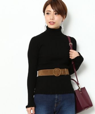 ＜ロペ/ROPE'＞ チビフリルロングスリーブタートル クロ 【三越・伊勢丹/公式】