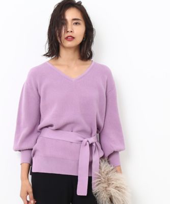 ＜ロペ/ROPE'＞ 綿アクリルVネックチュニック ラベンダー 【三越・伊勢丹/公式】