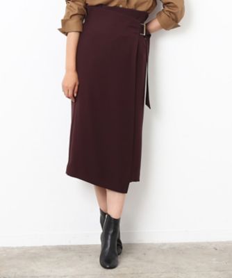 ＜ロペ/ROPE'＞ ラップタイトミモレスカート コゲチャ 【三越・伊勢丹/公式】