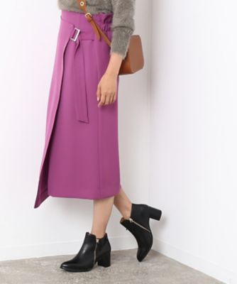 ＜ロペ/ROPE'＞ ラップタイトミモレスカート パープル 【三越・伊勢丹/公式】