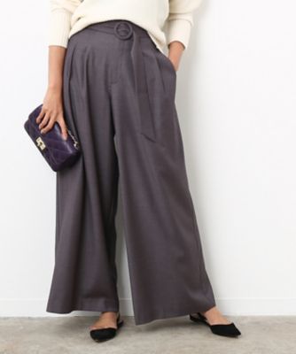＜ロペ/ROPE'＞ ベルテットワイドパンツ チャコール 【三越・伊勢丹/公式】