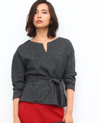 ＜ロペ/ROPE'＞ 圧縮ジャージぺプラムプルオーバー クロ 【三越・伊勢丹/公式】