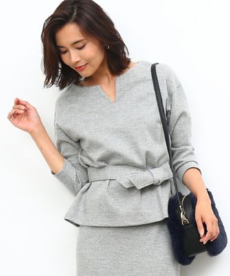 ＜ロペ/ROPE'＞ 圧縮ジャージぺプラムプルオーバー グレー 【三越・伊勢丹/公式】