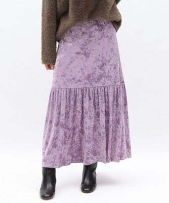 ＜ロペ/ROPE'＞ クラッシュベロアパネルギャザースカート ラベンダー 【三越・伊勢丹/公式】