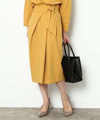 ＜ロペ/ROPE'＞ マイクロツイルラップ風タックスカート イエロー 【三越・伊勢丹/公式】