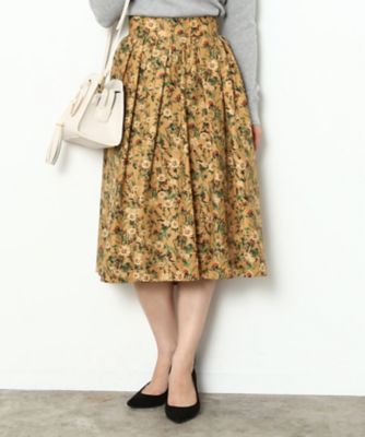 ＜ロペ/ROPE'＞ フラワープリントアシメヘムタックスカート イエロー 【三越・伊勢丹/公式】