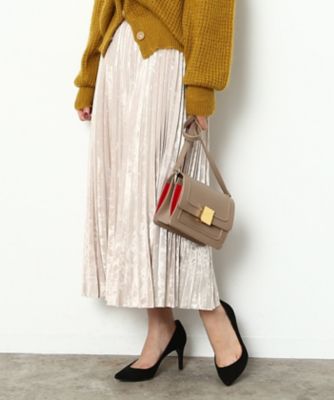 ＜ロペ/ROPE'＞ クラッシュベロアプリーツスカート ベージュ 【三越・伊勢丹/公式】