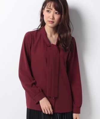 ＜レリアン プラスハウス＞ 大きいサイズ とろみブラウス ワイン 【三越・伊勢丹/公式】
