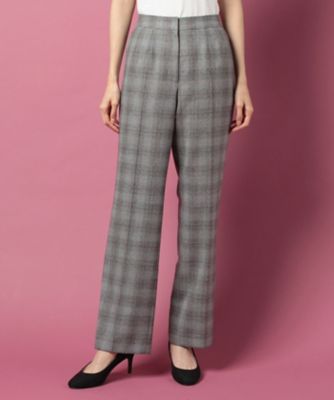 ＜レリアン プラスハウス＞ 大きいサイズ 【CAMPORE】グレンチェックパンツ グレー 【三越・伊勢丹/公式】