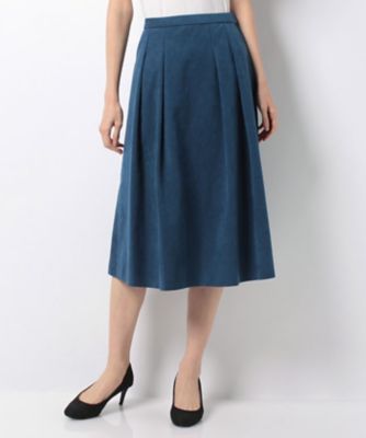 ＜レリアン プラスハウス＞ 大きいサイズ スエードスカート ダルブルー 【三越・伊勢丹/公式】
